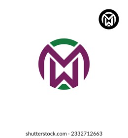 Letter MW WM Circle Bold logo design