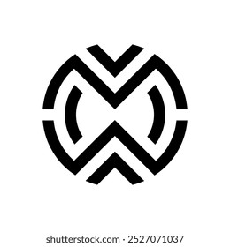 Letter MW or WM circle monogram logo