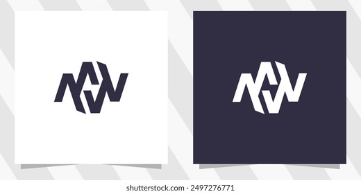 Vector de diseño de logotipo de la letra MW WM