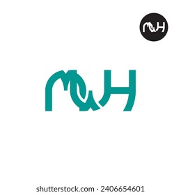 Diseño de logotipo de monograma MWH Carta