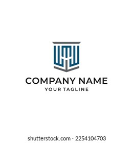 Letra MWM Iniciales Diseño de Logotipo Geométrico