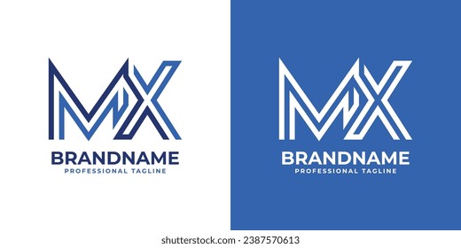 Letter MX Line Monogram Logo, suitable for business with MX or XM initials.