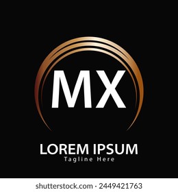 letter MX logo. MX. MX logo design vector illustration for creative company, business, industry
