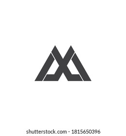 letter mx simple geometric modern triangle symbol logo vector