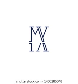 Letter MX XM M Clean and Minimal Initial Based Logo Design
