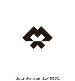 letter MX XM M X geometric symbol simple logo vector