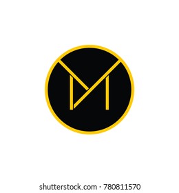 letter my in circle logo vector