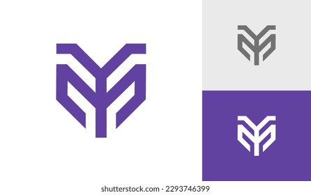 Letra MY primer vector de diseño de logotipo de monograma