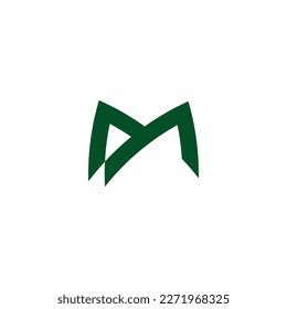 letra mi simple vector de logotipo geométrico 