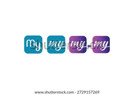 Letter my tech logo design vector template.