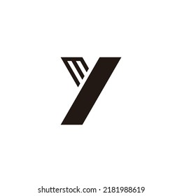 Letter my ym m y, line and outlines geometric symbol simple logo vector