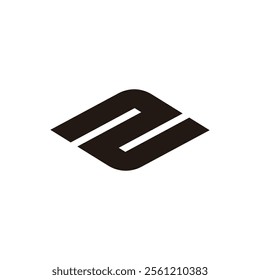 letter n 2 simple stripe geometric logo vector 