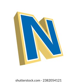 Buchstabe N. 3D-Design-Vektorgrafik