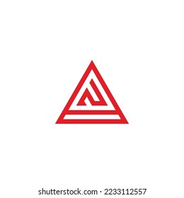 Letra N en 8, símbolo geométrico triangular simple vector de logotipo