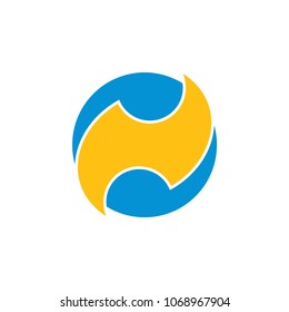 letter n abstract circle logo vector