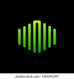 letter N abstract for information technology and digital. minimalist sound music equalizer icon. audio logotype Unique and simple element. -vector