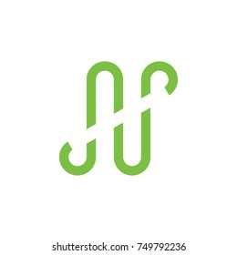 letter n abstract lines logo vector