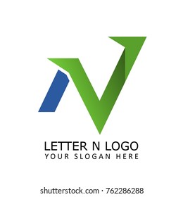 letter n abstract logo