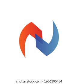 Letter n abstract logo design