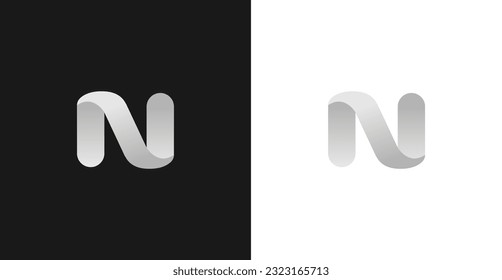 Letter N Abstract Logo Design Monogram