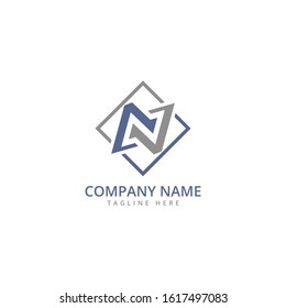 Letter N abstract logo icon design template