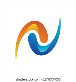 Letter N abstract logo, N vector logo