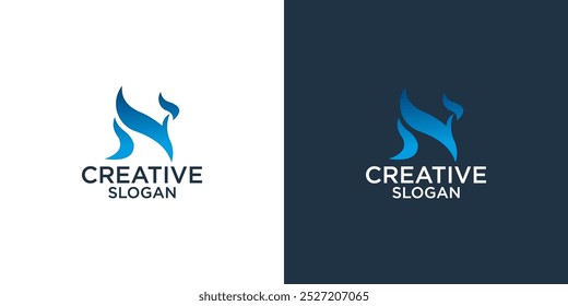 letter n abstract monogram logo design vector