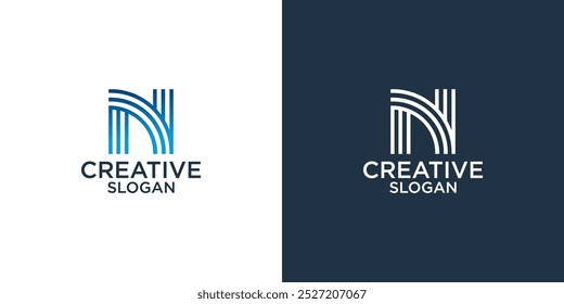 letter n abstract monogram logo design vector