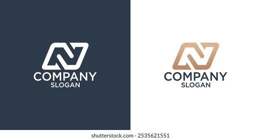 letter n abstract monogram logo design vector