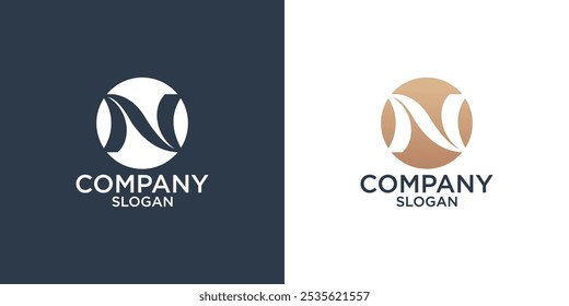 Vector de diseño de logotipo de monograma abstracto de letra n
