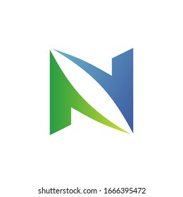 Buchstabe n Design des abstrakten Logos