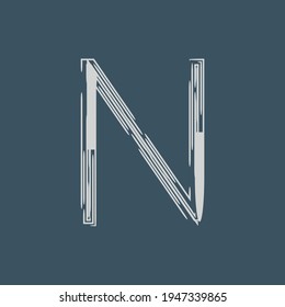Letter N abstract simple icon logo