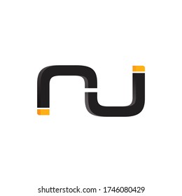 Letter N abstract typography logo vector design isolated on a white background.