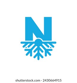 Letter N Air Conditioner logo Design Vector Icon Graphic Emblem Illustration