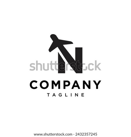 Letter N Air Plane logo icon vector template.eps