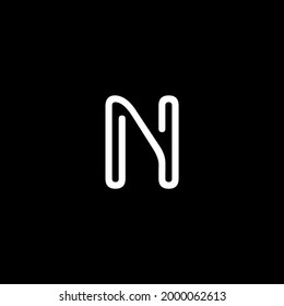 letter N alphabet abc logo isolated