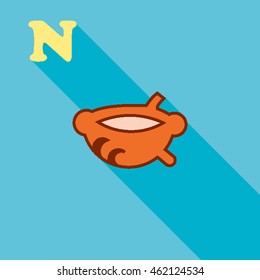 letter N from alphabet for kids