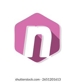 Letter n alphabet in polygon design vector
