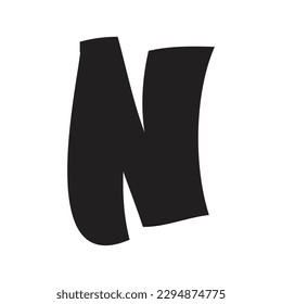 letter N. Alphabet symbol vector illustration.