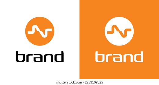 Letter N Amplitude Logo, suitable for any business related to amplitude with N initials.