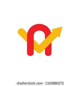 letter n arrow design logo vector