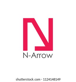 letter n arrow design logo vector