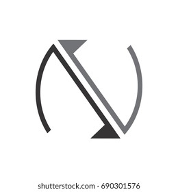 letter n with arrow logo