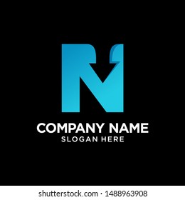 Letter N Arrow Logo Design Template Inspiration