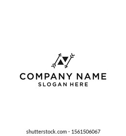 letter n with arrow logo design vector illustration template