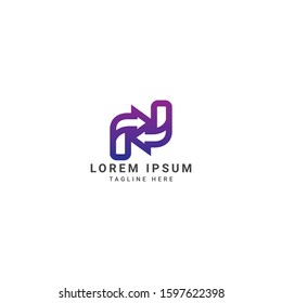 Letter N Arrow Logo Design Element