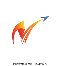 Letter N with arrow logo design