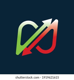 Letter N Arrow Logo Design