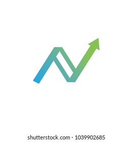 Letter N and Arrow Logo Template