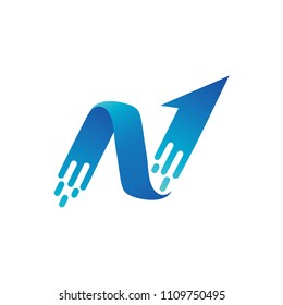 Letter N Arrow Logo Template